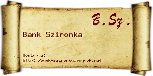 Bank Szironka névjegykártya